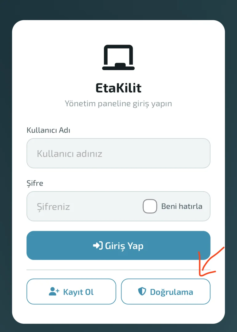 Tahta üzerinde doğrulama kodu ile ayar erişimi